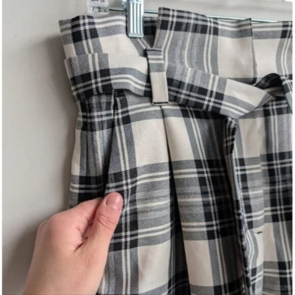 Zara plaid tie waist pants/trousers - Picture 4 of 6